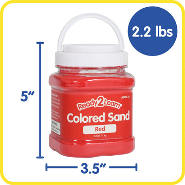 READY 2 LEARN Colored Sand | Red | 2.2 lbs | Play Sand for Kids | Perfect for Arts and Crafts, Sensory Bins, Wedding Decorations and Vase Filler
