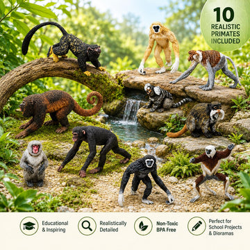 Safari Ltd. Primates TOOB - Figurines of Various Monkeys - Fun Educational Play Toy for Boys, Girls & Kids Ages 3+