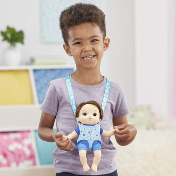 Baby Alive Littles, Carry ‘N Go Squad, Little Matteo Brown Hair Boy Doll, Carrier, Accessories, Toy for Kids Ages 3 Years & Up