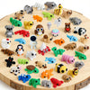 CNSTAR 50PCS Mini 3D Printed Animal Figurines Bulk, Articulated Flexible Fidget Toy Mystery Set, Random Small Animal Figures for Kids Classroom