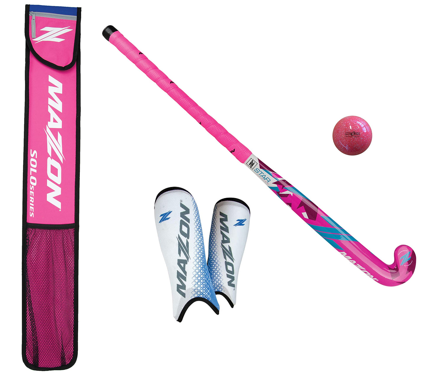 Mazon Star Field Hockey Stick Package (Pink, 35 Inches)