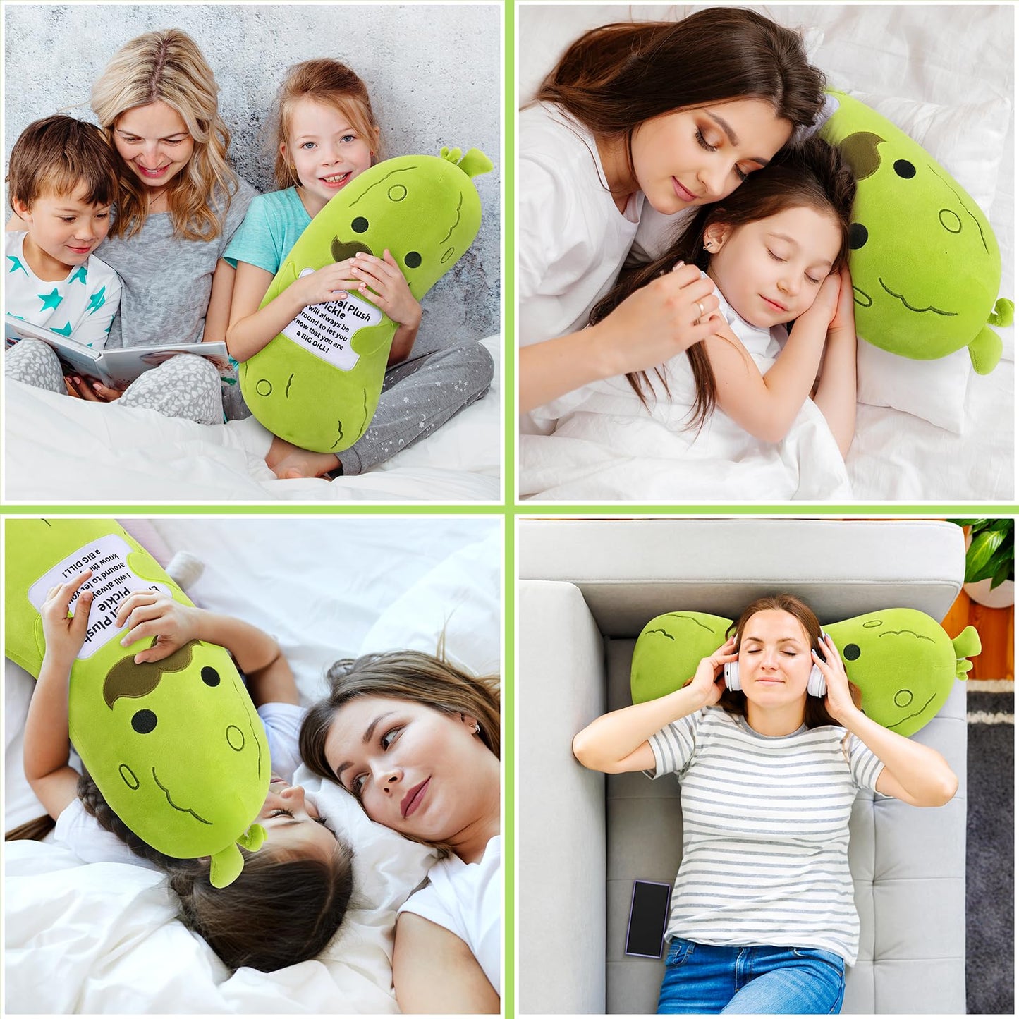 Sprinqdawin Emotional Plush Pickle-20” Pickle Stuffed Animal,Plushies Cucumber Stuffed Animal with Positive Warm Words,Kawaii Plush Toy Kids Birthday