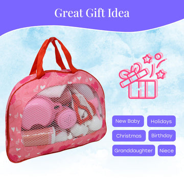 The New York Doll Collection Baby Doll Feeding & Caring Accessory Set in Zippered Carrying Case