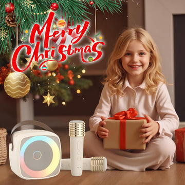 TANALAZ Voice Changer Karaoke Machine with 2 Microphones, Wireless Bluetooth Speaker for Home Party, Portable Mic Set for Kids Adults, Dynamic Lights