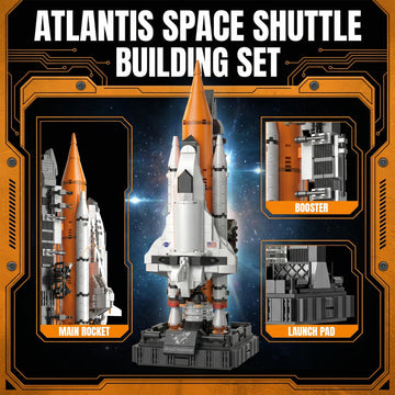 APENGBAOL Space Shuttle Building Blocks Set, 616 Pieces Mini Rocket Model Kit with Launch Pad, Space Program Collectible Display, STEM Inspired