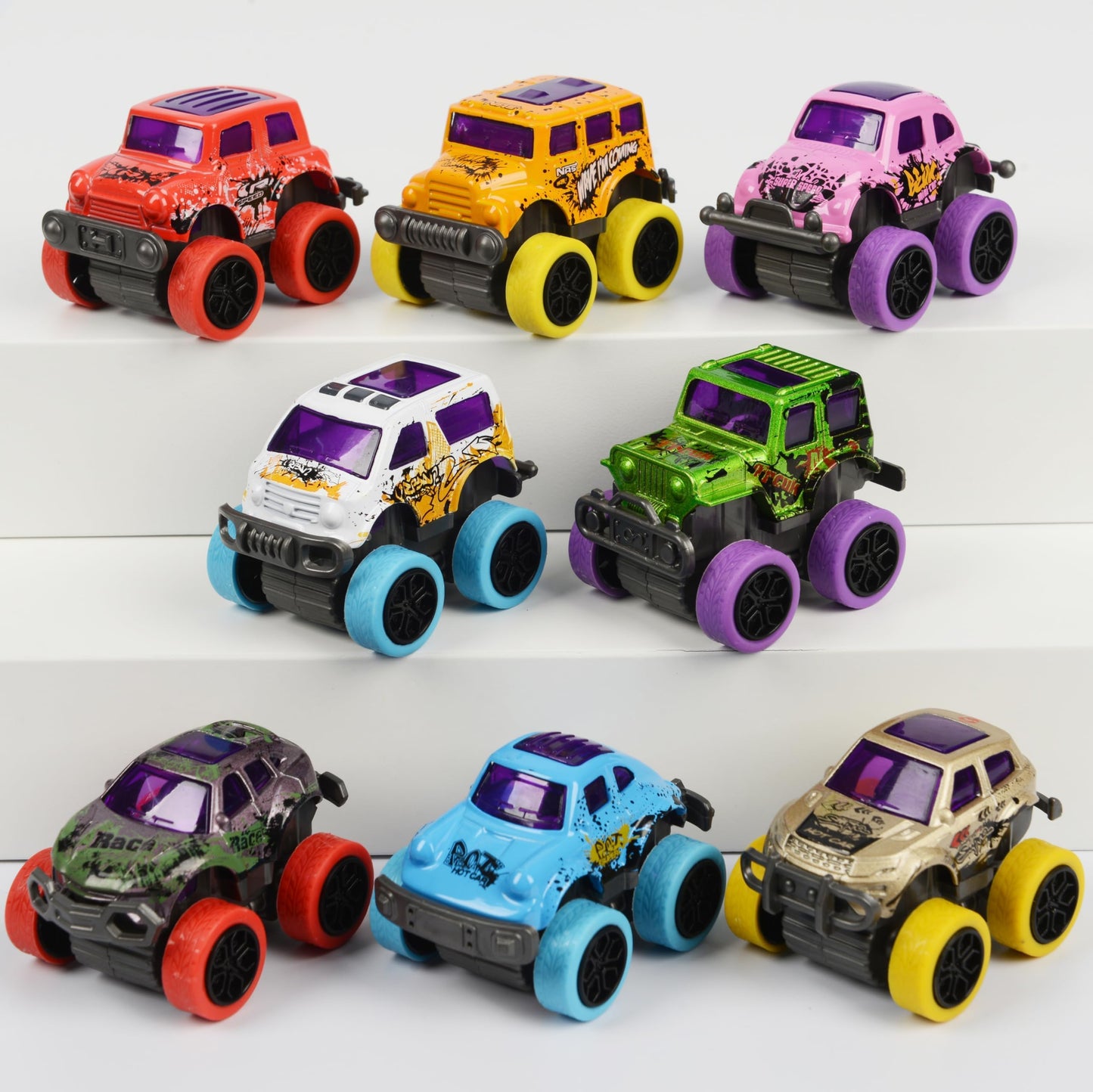 Monster Truck Christmas Stocking Stuffers for Boys Age 3-6 - Pull Back Monster Trucks for Party Favors, Set of 8