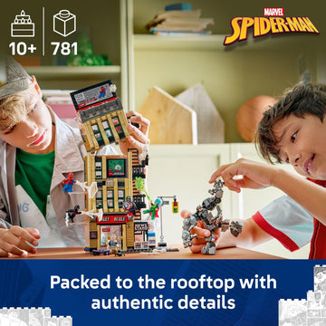 LEGO Marvel Spider-Man vs. Mysterio: The Daily Bugle Building Toy - Pretend Play Set with 7 Minifigures & Rhino Mech - Super Hero Toy for Boys