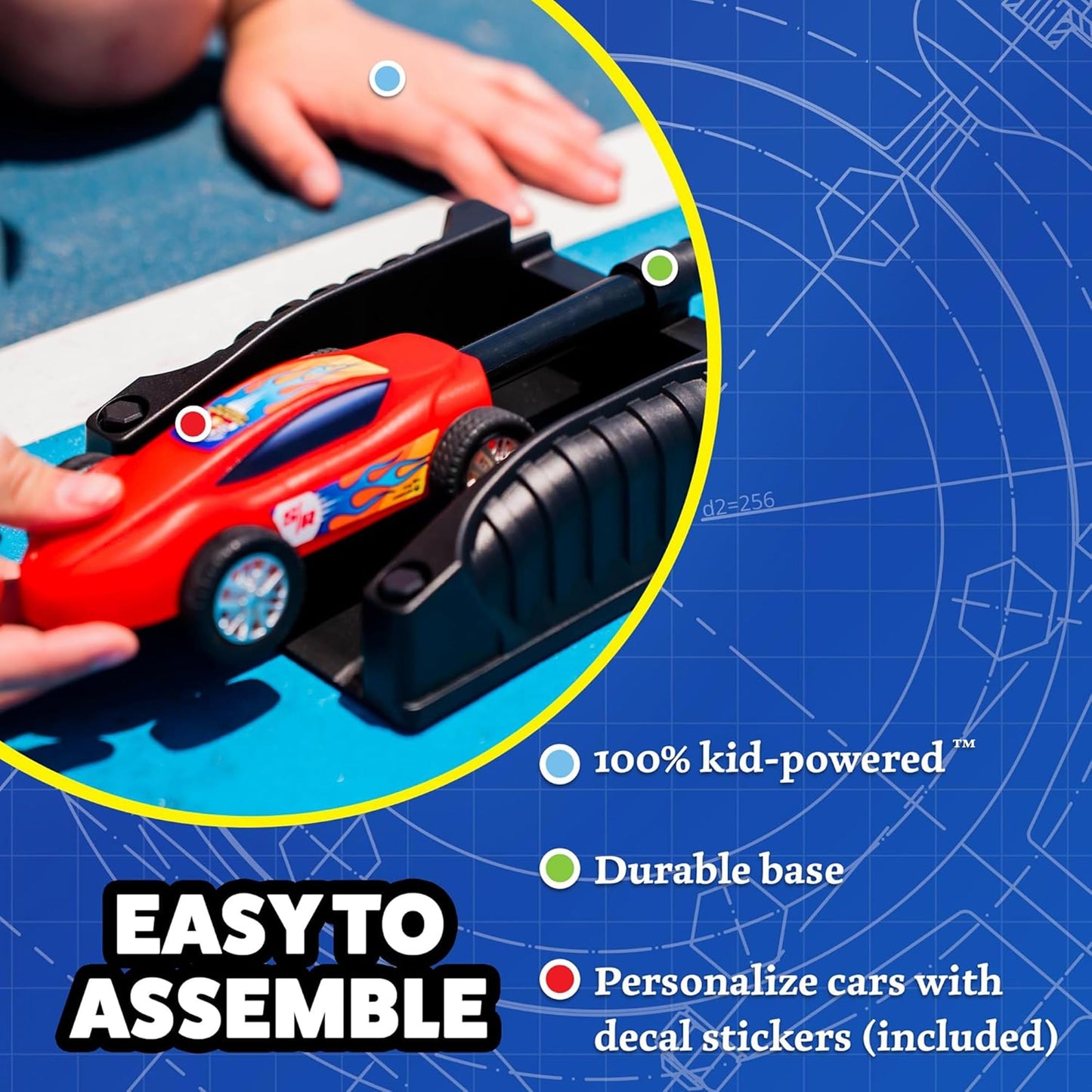 Stomp Racer by Stomp Rocket, Air Powered Race Car, 1 Red Car