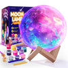 LAOESE Paint Your Own Moon Lamp Kit, Cool Gifts DIY 3D Moon Night Light, Arts and Crafts for Kids Ages 8-12, Space Art Supplies Craft Kits, Girls Boys