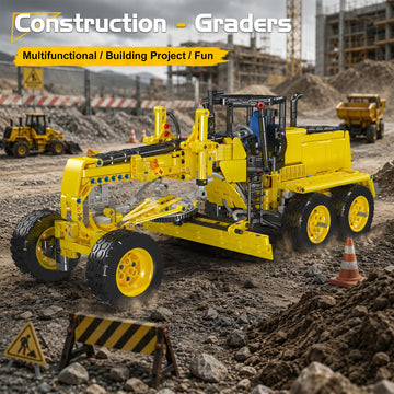 Mould King 19023 Motor Grader Building Set, 1109 PCS Road Grader Construction Vehicle Model Kit, 1:14 Scale Construction Heavy Equipment for Adults