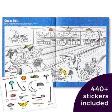 Highlights Hidden Pictures Sticker Challenge Sticker Book Set for Kids Ages 6 and Up, 4-Pack, 64 Pages of Seek and Find Activities, Double as Coloring