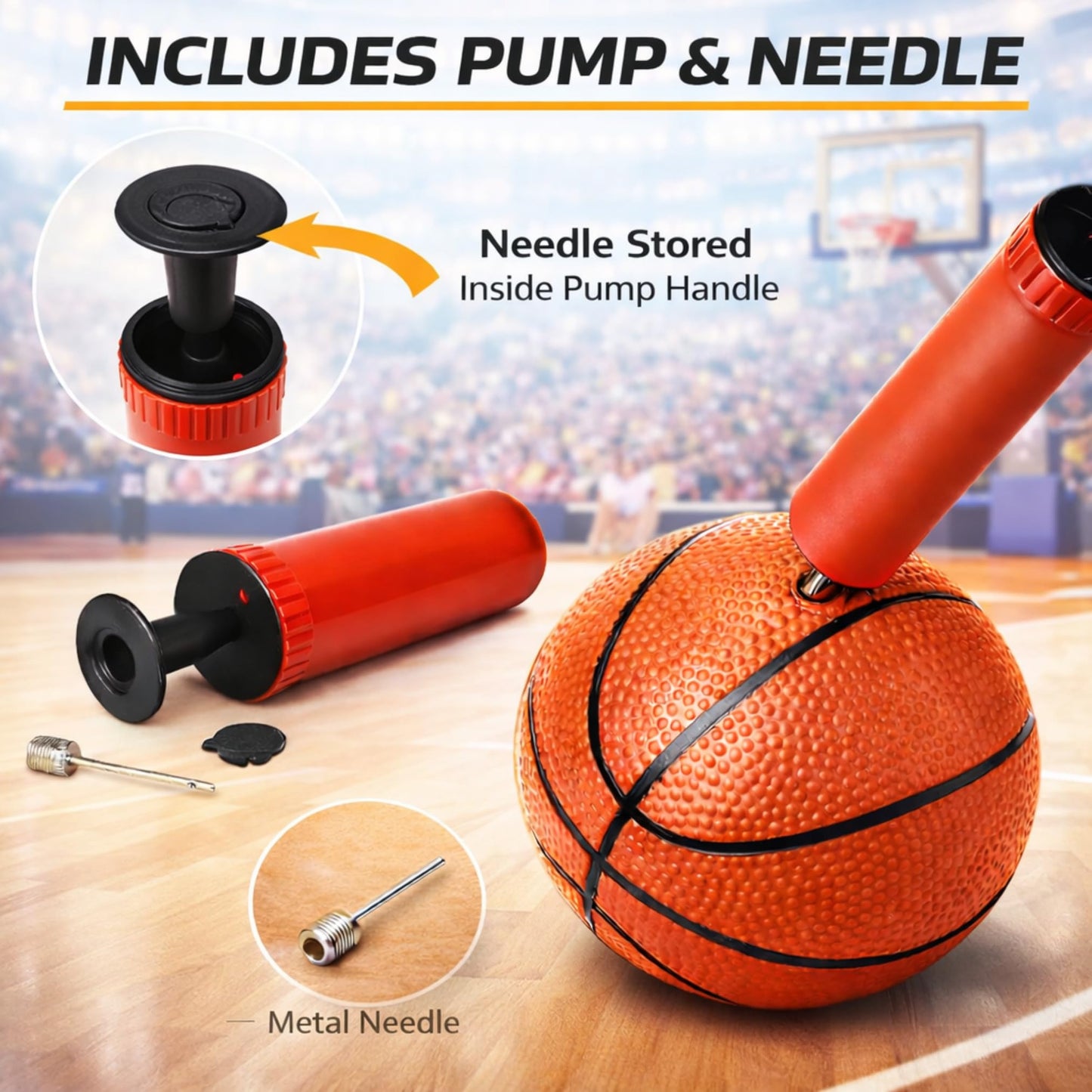 4 Pack Mini Basketballs for Mini Hoops, 6 Inch Inflatable PVC Basketball Balls with Pump & Needle, Rubber-Like Textured Grip, Indoor Outdoor
