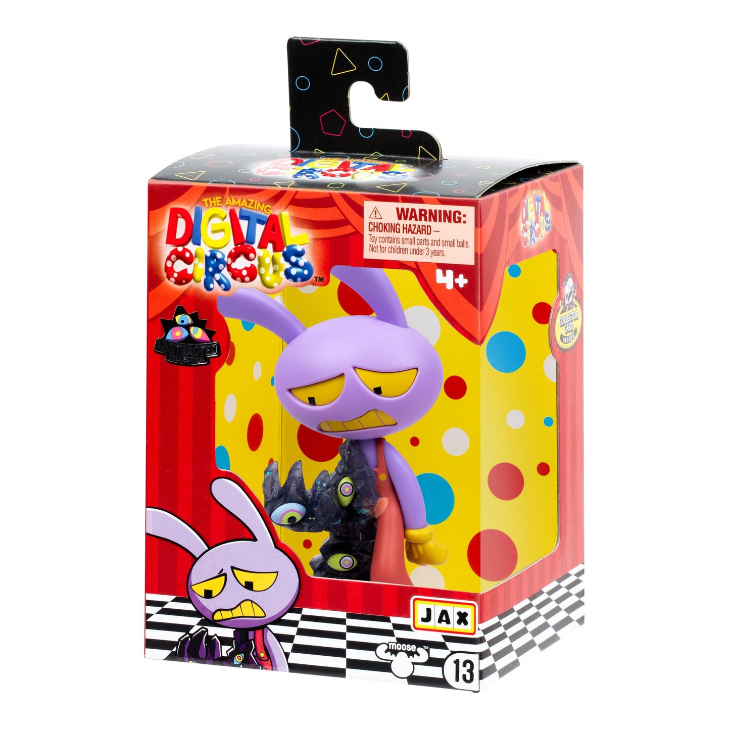 Amazing Digital Circus Jax, Abstracted Collection, Quality 4"/10.1 cm Boxed Collectible Vinyl Figure with Collector Card, 4 to Collect: Pomni, Caine