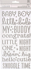 Night Night Baby Boy Thickers Stickers 5.5"X11" 158/Pkg-Words & Numbers/Silver Foiled Foam