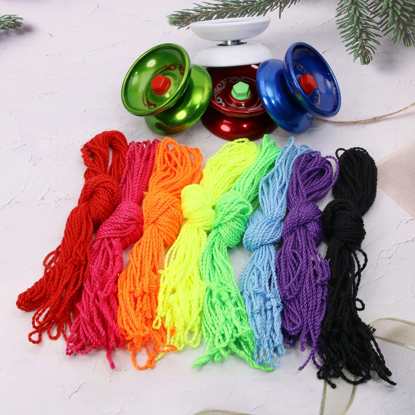Penta Angel 80 Yoyo String (10 Each - Florescent Lime Green, Yellow, Orange?Blue ,Rose ,Red ,Black and White)