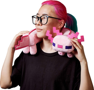 Mattel Minecraft Axolotl Neck Pillow, Plush Toy