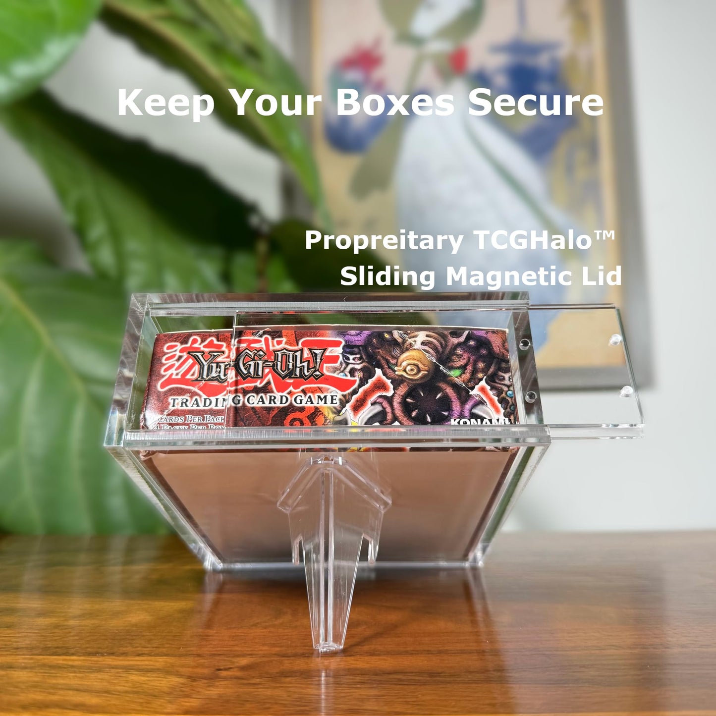 TCGHalo Acrylic Yugioh Booster Box Case (3 Pack) Acrylic Display Case for Yu-Gi-Oh Booster Box - Sliding Magnetic Lid 5MM Thick - Hard Yugioh Card