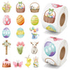 5wsech Cute Watercolor Roll Stickers - 1000Pcs Colorful Egg Flower Chick Bunny Aesthetic Vinyl Stickers for Kids, Happy Easter Party Gift Waterproof