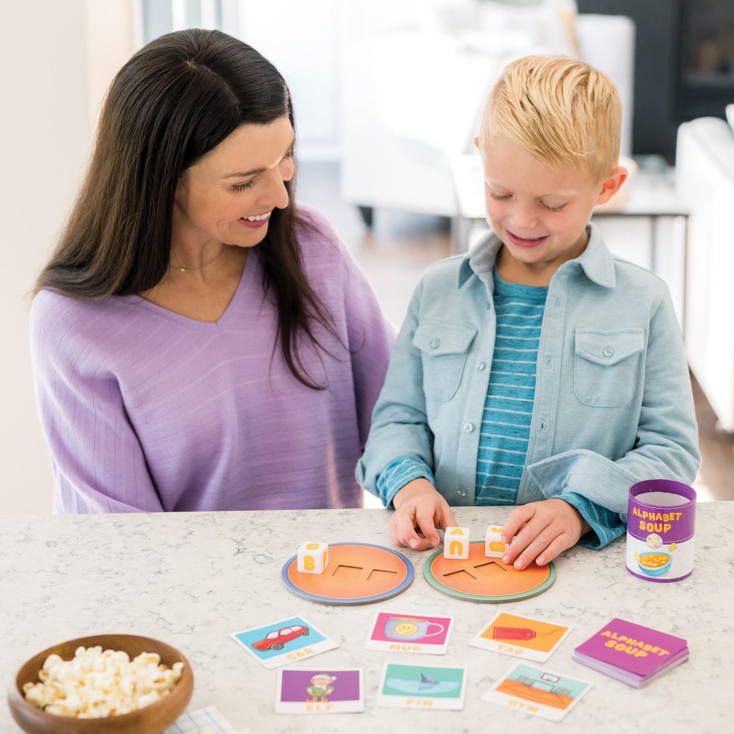 Peaceable Kingdom Alphabet Soup Spelling Game - Educational Boardgame for Kids Aged 3 and Up - Preschool Learning Activities - Kindergarten Learning