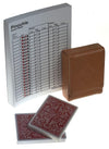 Hickoryville Pinochle Card Game Set with Score Pad, Playing Cards & Leather Case | Complete Pinochle Kit with 48-Card Deck, 100-Sheet Score Sheets
