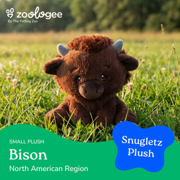 The Petting Zoo Bison Stuffed Animal Plushie, Gifts for Kids, Snugletz Zoologee Plush Toy, 7 in