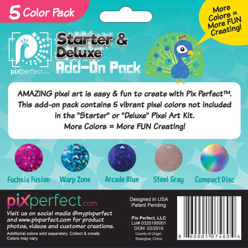 Pix Perfect 5 Color Add-On Accessory Pack - for Use with Starter or Deluxe Pixel Art Kits