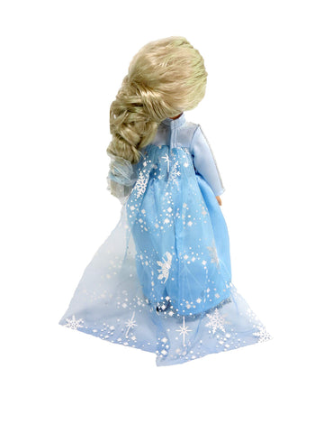 American Fashion World Ice Princess Inspired Dress for 14-Inch Dolls | Premium Quality & Trendy Design | Dolls Clothes | Outfit Fashions for Dolls