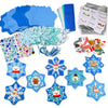 24 Sets DIY Christmas Winter Foam Wreath Crafts Kits Decorations Self Adhesive Xmas Snowflakes Sticker Santa Holly Leaf for Kids Party Favors Fun