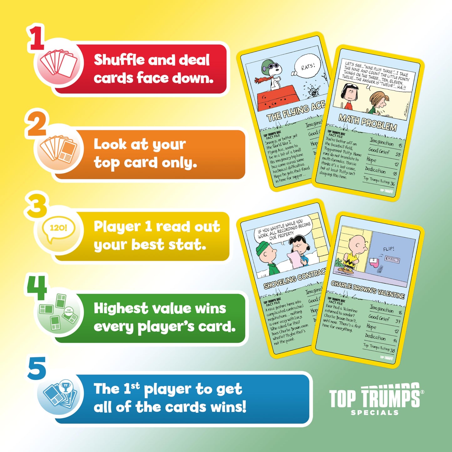 Top Trumps Card Game Peanuts - Family Games For Kids and Adults - Learning Games - Kids Card Games for 2 Players and more - Kid War Games - Card Wars