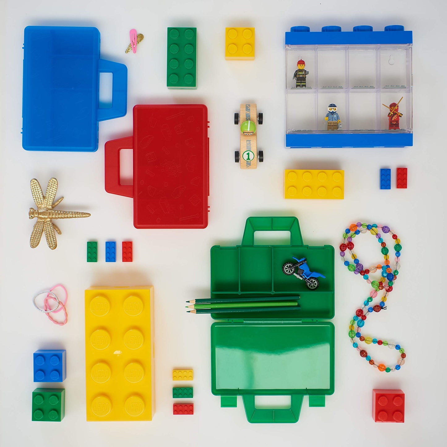 Room Copenhagen, LEGO Mini Box - 1.8 x 3.6 x 1.7 in - Brick 8, Bright Yellow