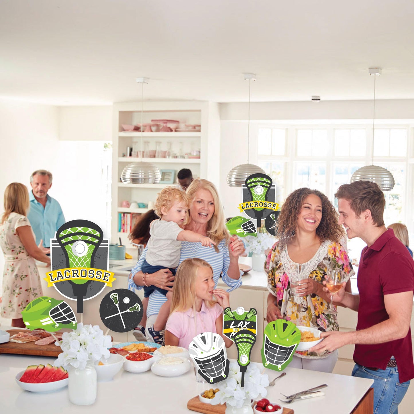 Big Dot of Happiness Lax to the Max - Lacrosse - Party Centerpiece Sticks - Showstopper Table Toppers - 35 Pieces