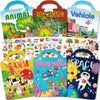 Aannanl Reusable Sticker Book for Toddlers 2-4 Years, 6 Sets of Puffy Sticker Books for Kids Ages 1-3 and 2-4 Years Old Book for Girls and Boys