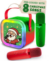 Move2Play, Christmas Karaoke Machine | Festive Soundtrack & Voice Effects | Includes 2 Microphones | Bluetooth Wireless Music Player | Indoor &