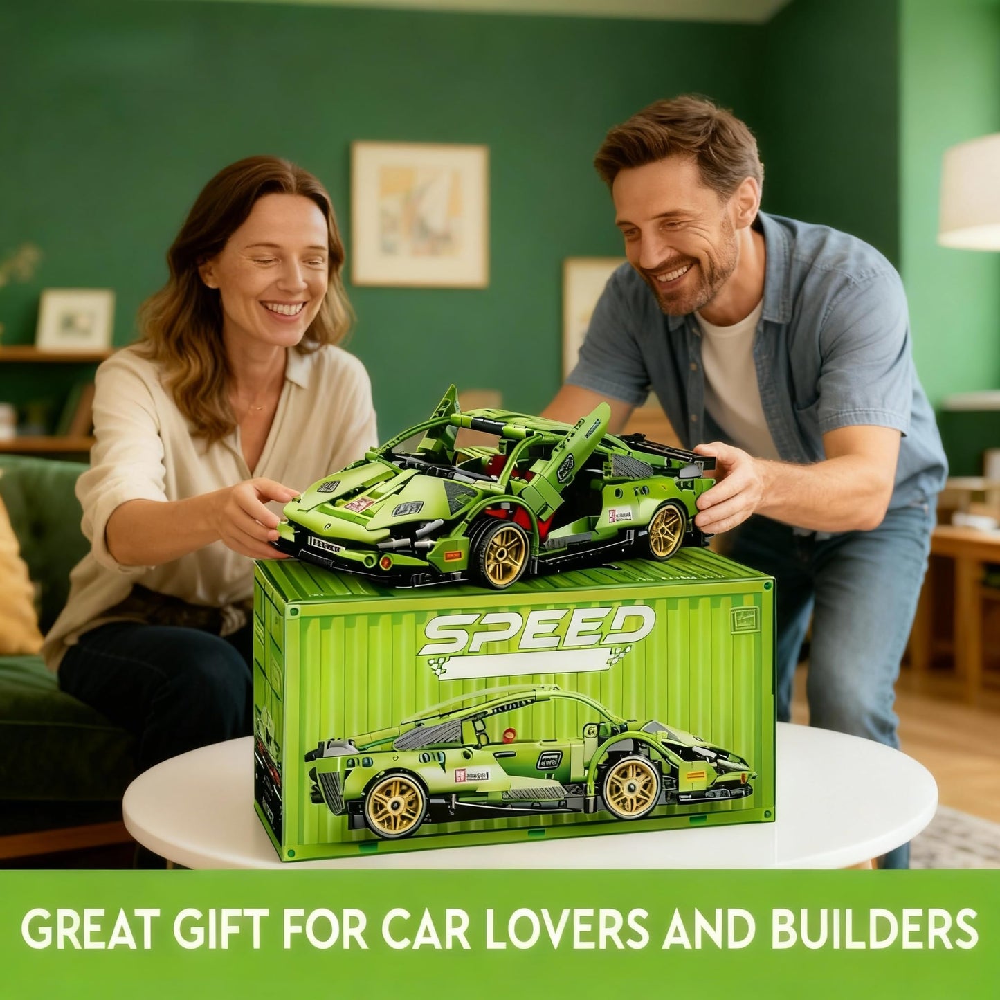 IBLOTIME Technic-Style Sports Cars Building Sets Easter 586 PCS Speed Champions Lambo-Inspired Supercar Pull-Back Race Car Kit Creative Build Display