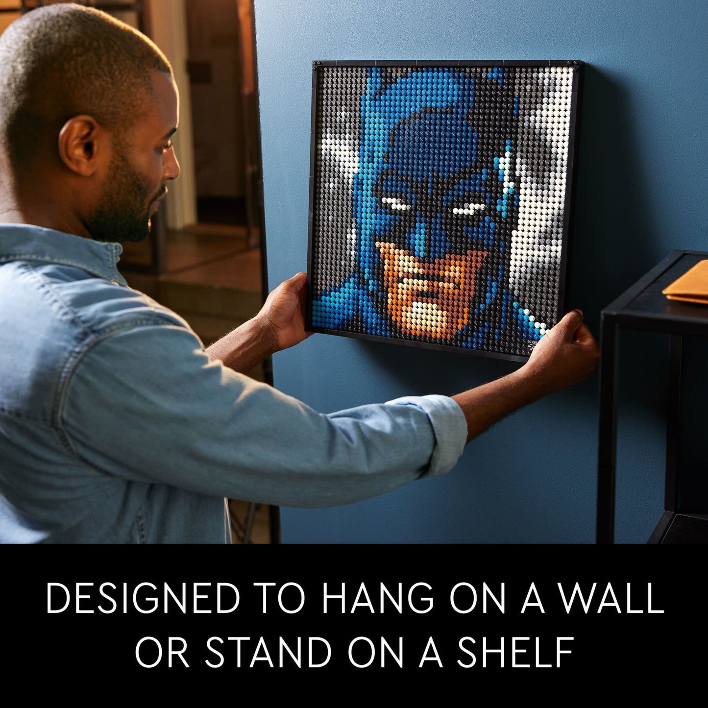 LEGO Art Jim Lee Batman Collection 31205 Building Blocks - Superhero Canvas Wall Decor with Joker, Harley Quinn, or Batman Portraits, DC Comics DIY