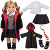 9pc Hermione Granger Inspired Outfit- 18" Doll Clothes & Accessories Compatible w American Girl Dolls- School Uniform Set Includes Shirt, Skirt