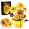 Mavo brix Flowers Building Sets for Adults, Van Gogh Prints Art Botanical Collection, Sunflowers Pot Bouquet Plants Kits Compatible with Lego Flowers