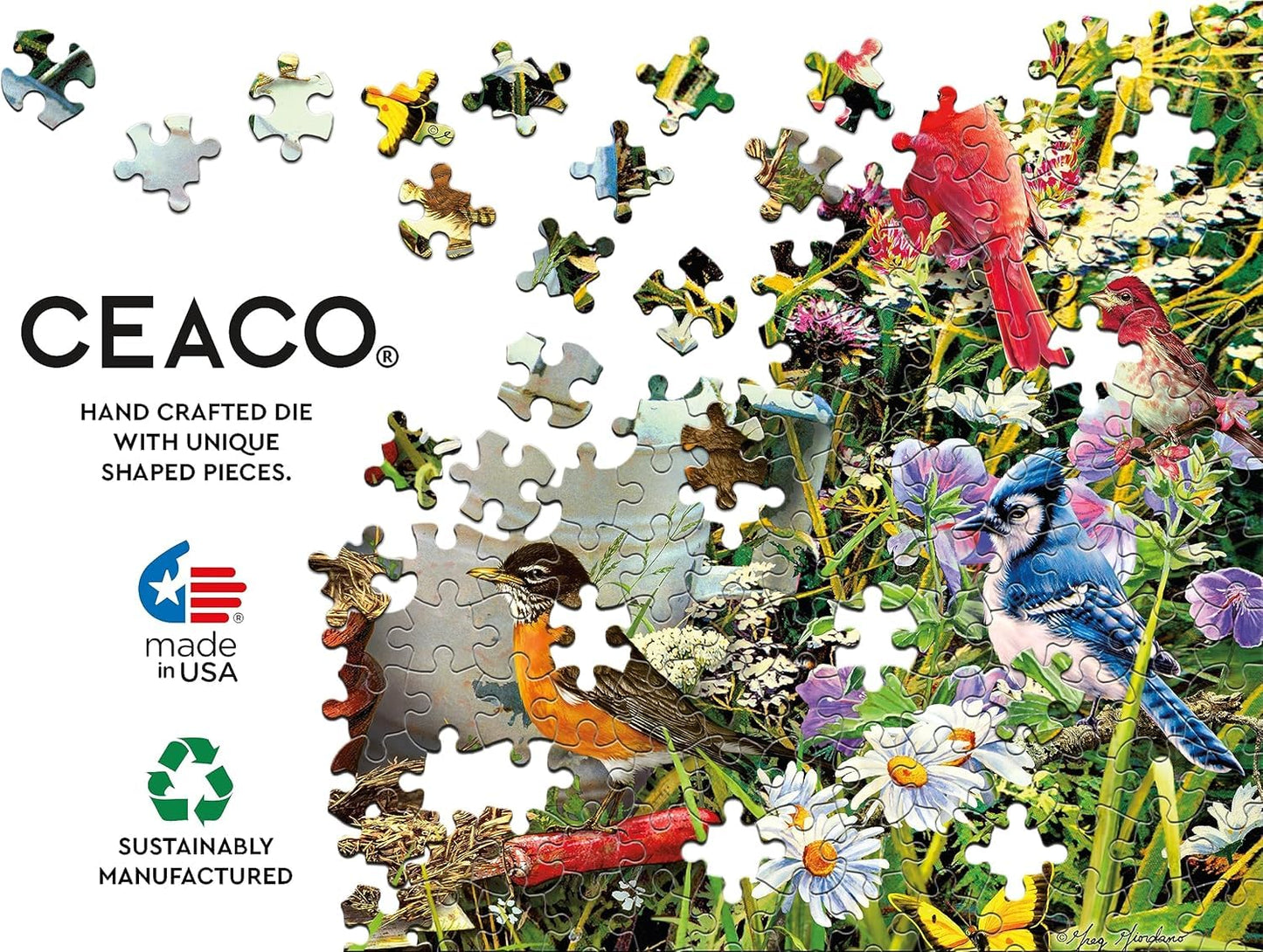 Ceaco - Garden Birds - 300 Large Piece Jigsaw Puzzle for Adults
