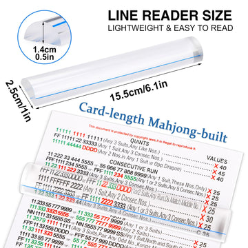 Xovnfp 4 Pack Mahjong Line Finder Magnifier, Magnifying Ruler with Guiding Line, Easy-to-Read Locator for Rule Card, for Mahjong Lovers, Senior