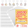225PCS Shrinky Dink Sheets Keychains Kit,Shrink Plastic Sheets Kit with 25PCS Shrinky Dink Paper,100PCS Keychains and Open Iron Ring for Kids Creative