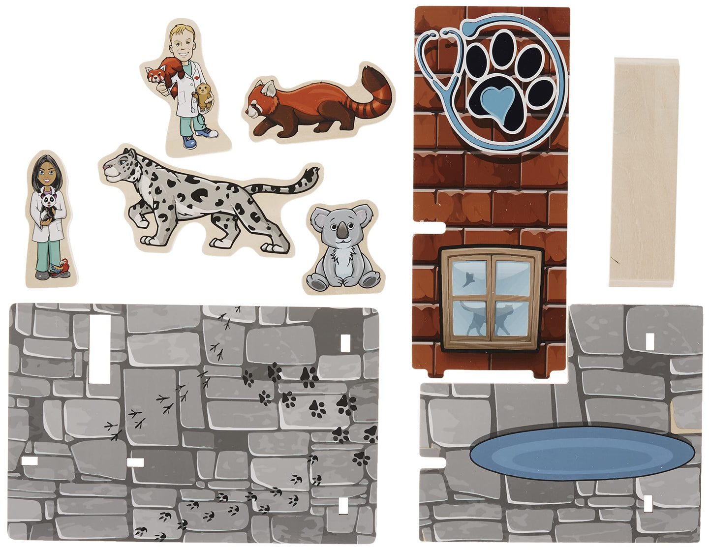 Wild Republic, Woodkins Veterinarian Wooden Playset, Gift for Kids, Great for Innovative Play, Eco Friendly, six Piece Boxed Set