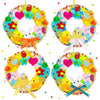 12 Sets DIY Easter Wreath Craft Kits, Foam Signs with Easter Egg, Bunny, and Chick Stickers, Pom-Poms, Googly Eyes, for Kids Classroom Home