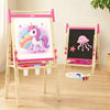 Belleur Wooden Art Easel for Kids 2+, Adjustable Double Sided Easel for Toddlers with Dry-Erase Board & Magnetic Whiteboard & Paper Roll Rod, 28"-40"