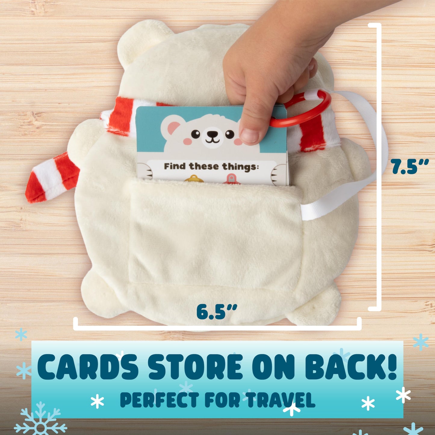 Chuckle & Roar Seek & Find Plush Polar Bear Game - Ages 3+, Multicolor, 1 Plush, 20 Cards - Portable Travel Toys - Screen Free Sensory Toys