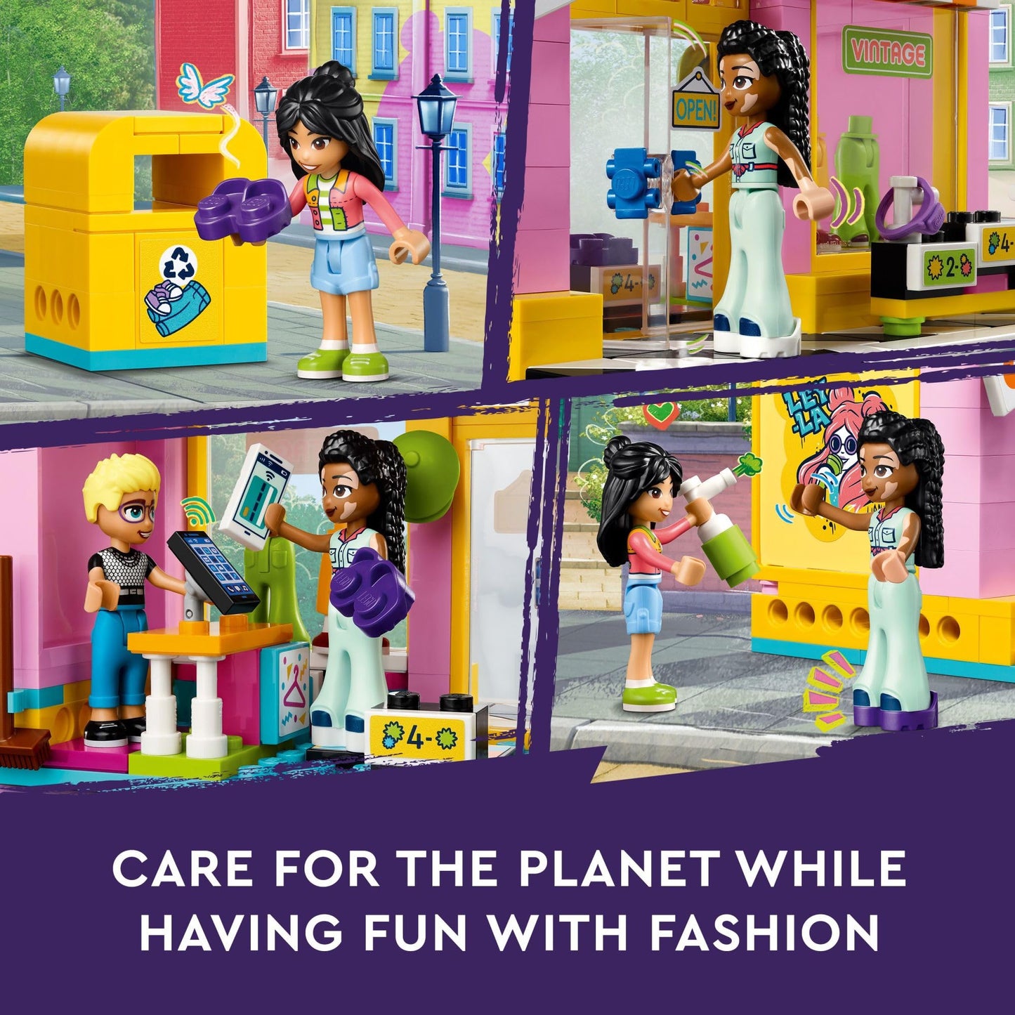LEGO Friends Vintage Fashion Store, Social-Emotional Toy, Buildable Model, Role-Play Gift Idea for Kids Aged 6 Years Old and Up, Mini-Doll Characters