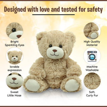 Made By Aliens Plush Teddy Bear Stuffed Animal - Soft Cuddly Huggable Plush Toy for Kids & Adults - 9 Inch for Birthday Graduation Valentine