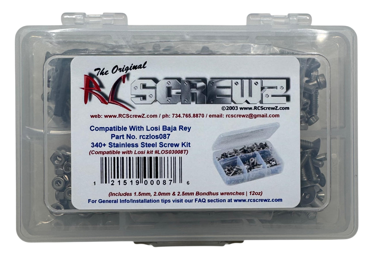 RC Screwz Compatible with LOS087 - Team Losi Baja Rey 1/10th Stainless Steel Screw Kit