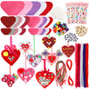 Valentine's Day Crafts for Kids - 361PCS DIY Heart Craft Set for School Gift, 108 Hearts, 50 Googly Eyes, 60 Pom Poms, 36 Wooden Beads, Craft Supplies