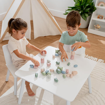 Comfy Cubs Stacking Rocks 36 Pieces, 36 Months+, Educational Toddler Stacking Blocks, Promotes Imagination, Balance & Fine Motor Skills - Wooden Rocks