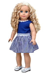 Saturday Afternoon - Navy Blue Dress - Clothes Fits 18 Inch Doll (Shoes Sold Separately) (Doll Not Included)